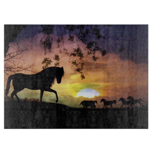 Wilde paarden snijraad snijplank (Voorkant)