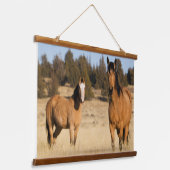 Wilde paarden, Steens Mountains Hangend Wandkleed (Gebogen)