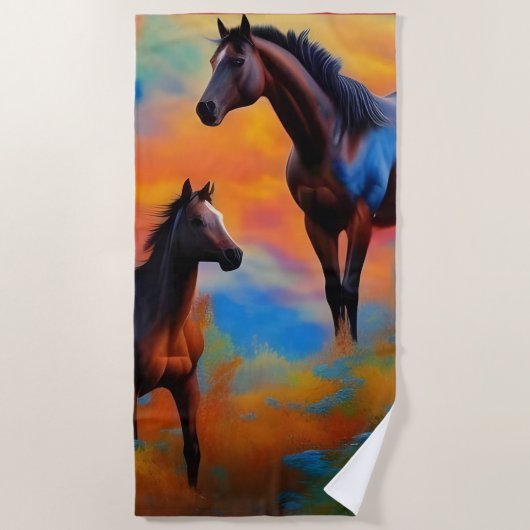 Wilde paarden strandlaken (Voorkant)