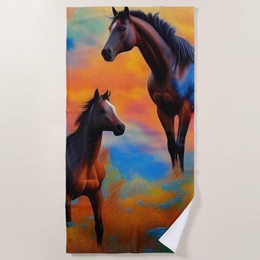 Wilde paarden strandlaken (Voorkant)