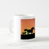 Wilde Paarden Sunset Silhouet Koffiemok (Voorkant links)