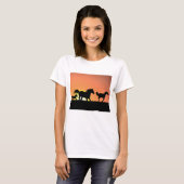 Wilde Paarden Sunset Silhouet T-shirt (Voorkant volledig)