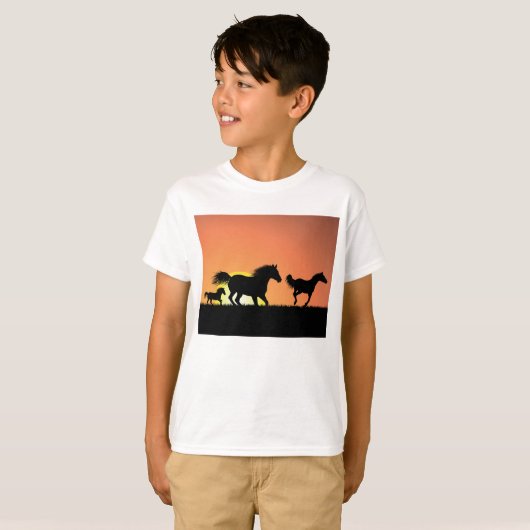 Wilde paarden t-shirt (Voorkant volledig)