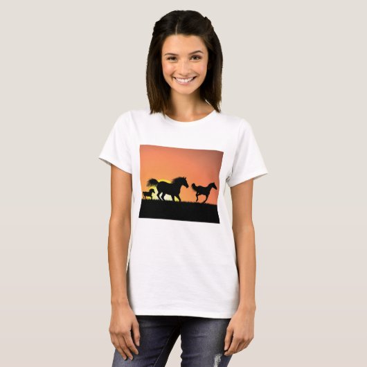 Wilde paarden t-shirt (Voorkant volledig)