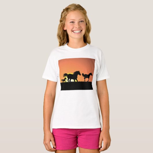 Wilde paarden t-shirt (Voorkant volledig)