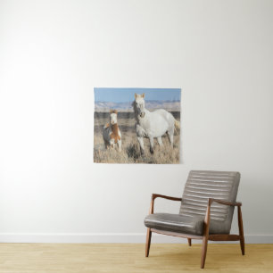 Wilde paarden thuis in het Sandwash-bekken Wandkleed
