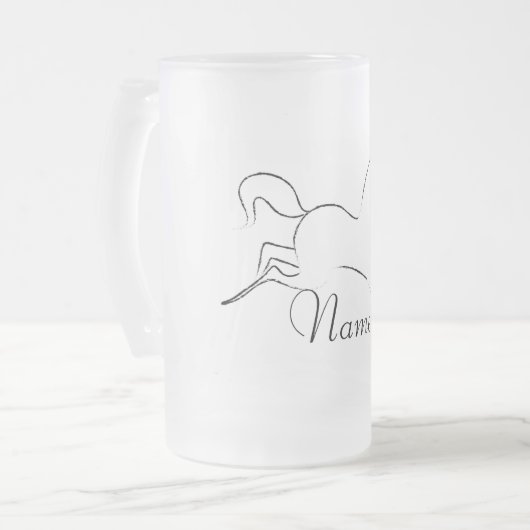 Wilde paarden Thunder_Cove Matglas Bierpul (Voorkant links)