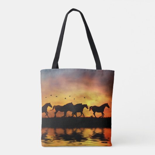 Wilde paarden tote bag (Achterkant)