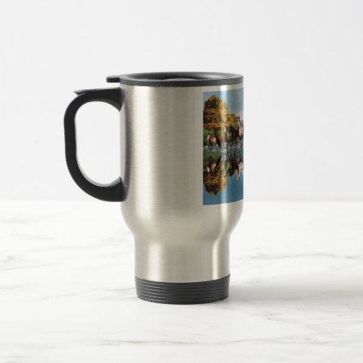 Wilde paarden Travel mug Reisbeker (Links)