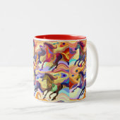 Wilde paarden tweekleurige koffiemok (Voorkant rechts)