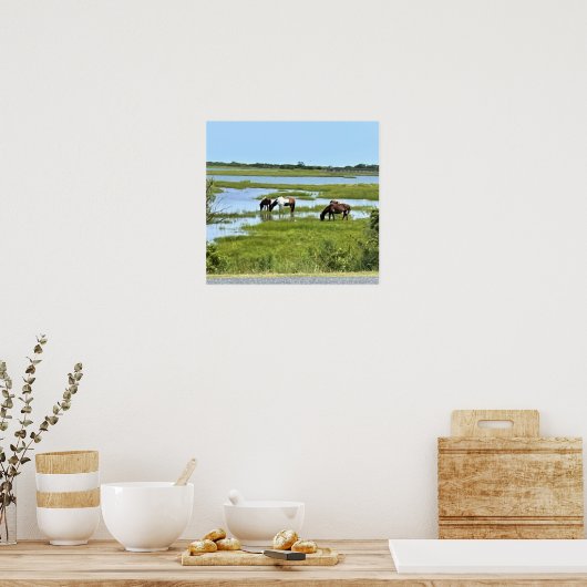 Wilde paarden van Assateague Poster (Keuken)