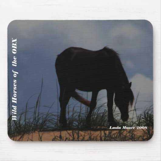 Wilde paarden van de OBX Mousepad Muismat (Voorkant)