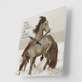 Wilde paarden van de Sable Island Clock Vierkante Klok (Hoek)