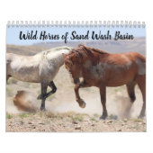 Wilde paarden van het zand- wasbekken kalender (Hoes)