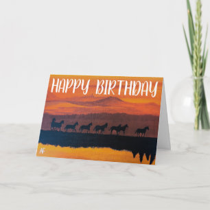 Wilde paarden van Montana Schilderij van Alfred Fo Kaart