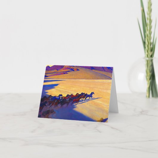 Wilde paarden van Nevada, 1927, door Maynard Dixon Bedankkaart (Voorkant)