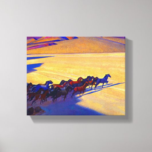 Wilde paarden van Nevada, 1927, door Maynard Dixon Canvas Afdruk (Voorkant)