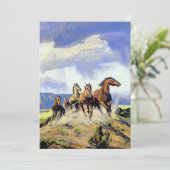 "Wilde paarden van Nevada" door Carl Oscar Borg Bedankkaart (Staand voorkant)