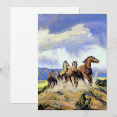 "Wilde paarden van Nevada" door Carl Oscar Borg Bedankkaart (Voorkant / Achterkant)