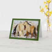 WILDE PAARDEN VAN UTAH GEBOORTE KERST KAART (Gele Bloem)