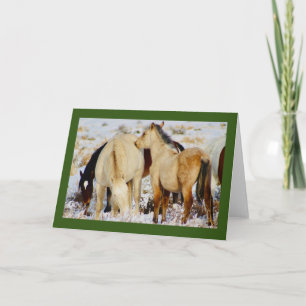 WILDE PAARDEN VAN UTAH GEBOORTE KERST KAART
