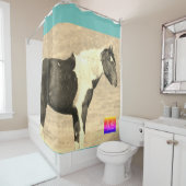 WILDE PAARDEN VAN UTAH PINTO DOUCHEGORDIJN OP MAAT (In situ)