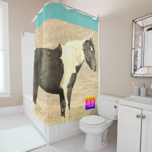 WILDE PAARDEN VAN UTAH PINTO DOUCHEGORDIJN OP MAAT (In situ)