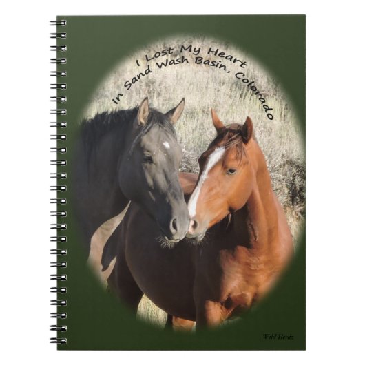 Wilde paarden van Zand Wash Basin Notebook Notitieboek (Voorkant)