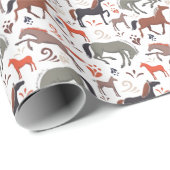 Wilde paarden Verpakkingspapier Cadeaupapier (Rol Hoek)