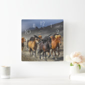 Wilde paarden vierkante klok (Huis)