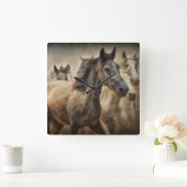Wilde paarden vierkante klok (Huis)