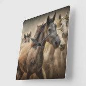 Wilde paarden vierkante klok (Hoek)