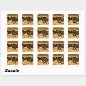 Wilde paarden vierkante sticker (Vel)