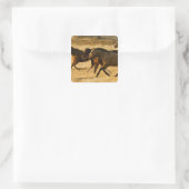 Wilde paarden vierkante sticker (Tas)