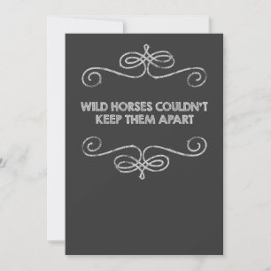 Wilde Paarden Vintage Schoolbord Huwelijk Kaart