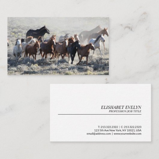 Wilde paarden visitekaartje (Voorkant / Achterkant)
