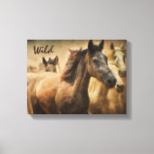 Wilde paarden Westerne kunst Canvas Afdruk (Voorkant)