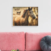 Wilde paarden Westerne kunst Canvas Afdruk (Insitu (Woonkamer))