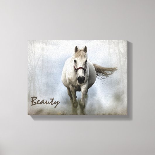 Wilde paarden Westerne kunst Witte paarden Canvas Afdruk (Voorkant)