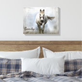 Wilde paarden Westerne kunst Witte paarden Canvas Afdruk (Insitu (Slaapkamer))