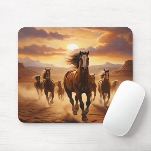 Wilde paarden woestijn muismat (Met muis)