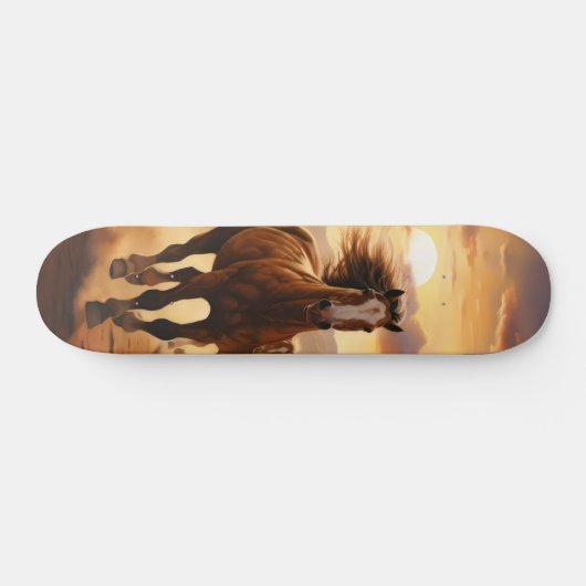 Wilde paarden woestijn persoonlijk skateboard (Horizontaal)