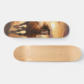 Wilde paarden woestijn persoonlijk skateboard (Horizontaal)