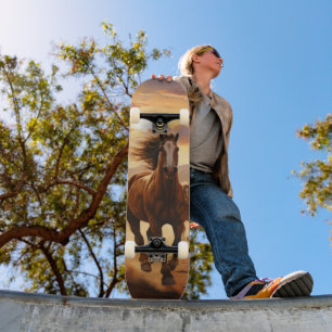 Wilde paarden woestijn persoonlijk skateboard