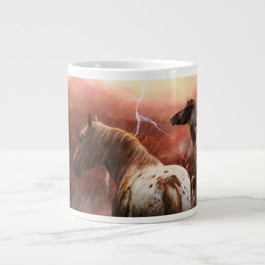 WILDE PAARDEN WOESTIJNSTORM GROTE KOFFIEKOP (Voorkant)