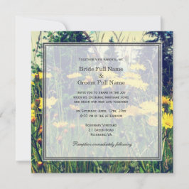 wilde paardenbloemen lente bruiloft kaart