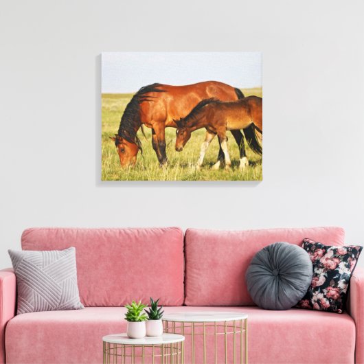 Wilde paardenmoeder en koudweiden canvas afdruk (Insitu (Woonkamer))