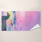 Wilde paardenpitten die lopen "WE ZIJN HET LAND" Badhanddoek (Badhanddoek)