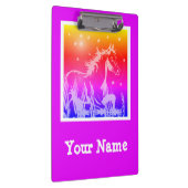 Wilde paardenroze grafisch, gepersonaliseerd klembord (Rechts)