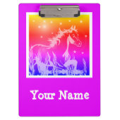 Wilde paardenroze grafisch, gepersonaliseerd klembord (Voorkant)